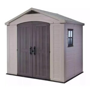 Keter 8’x6′ Factor Heavy Duty Plastic Garden Shed – Beige
