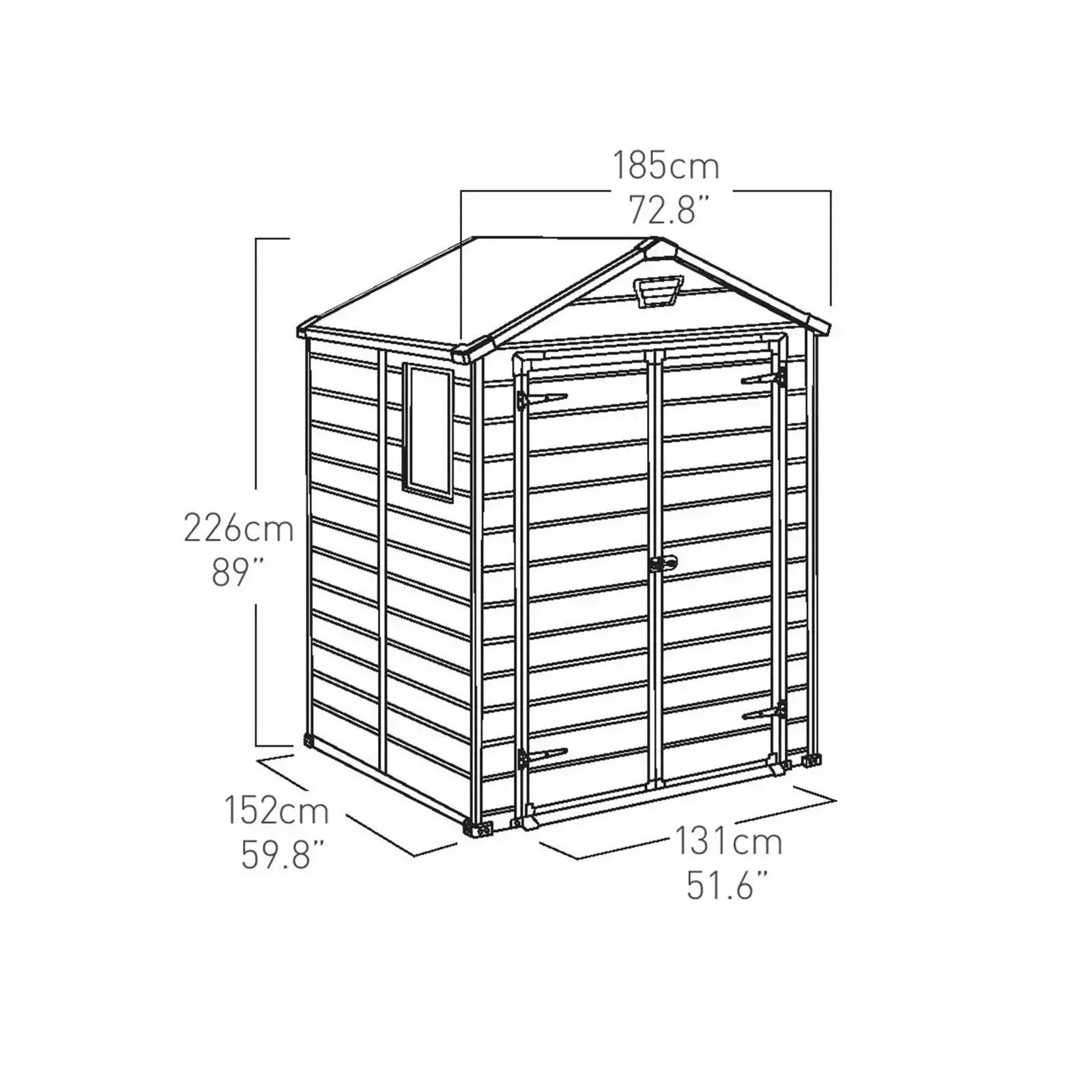 Keter 6′ x 5′ Manor Plastic Garden Storage Shed – Grey - Image 16