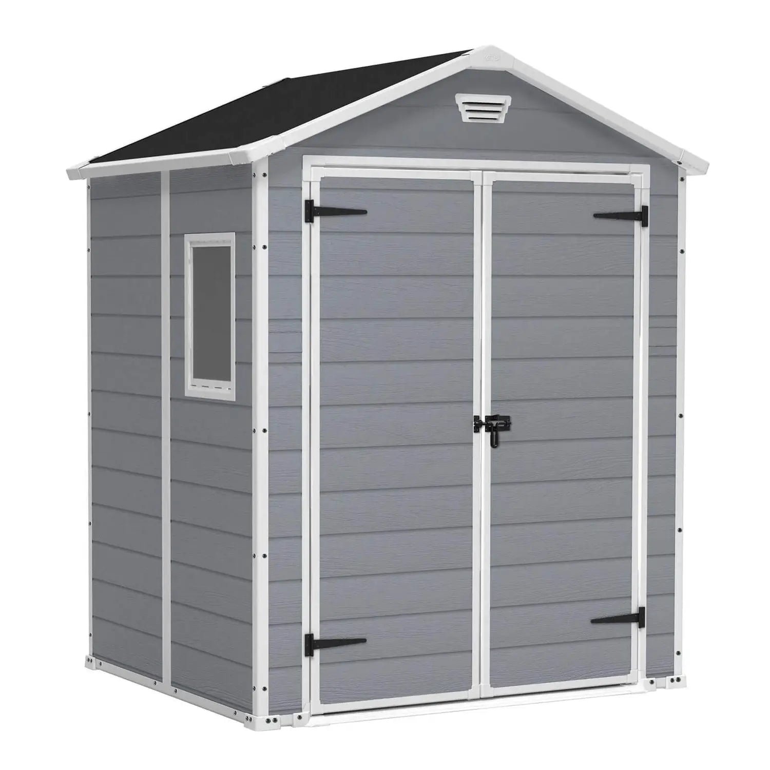 Keter 6′ x 5′ Manor Plastic Garden Storage Shed – Grey - Image 3