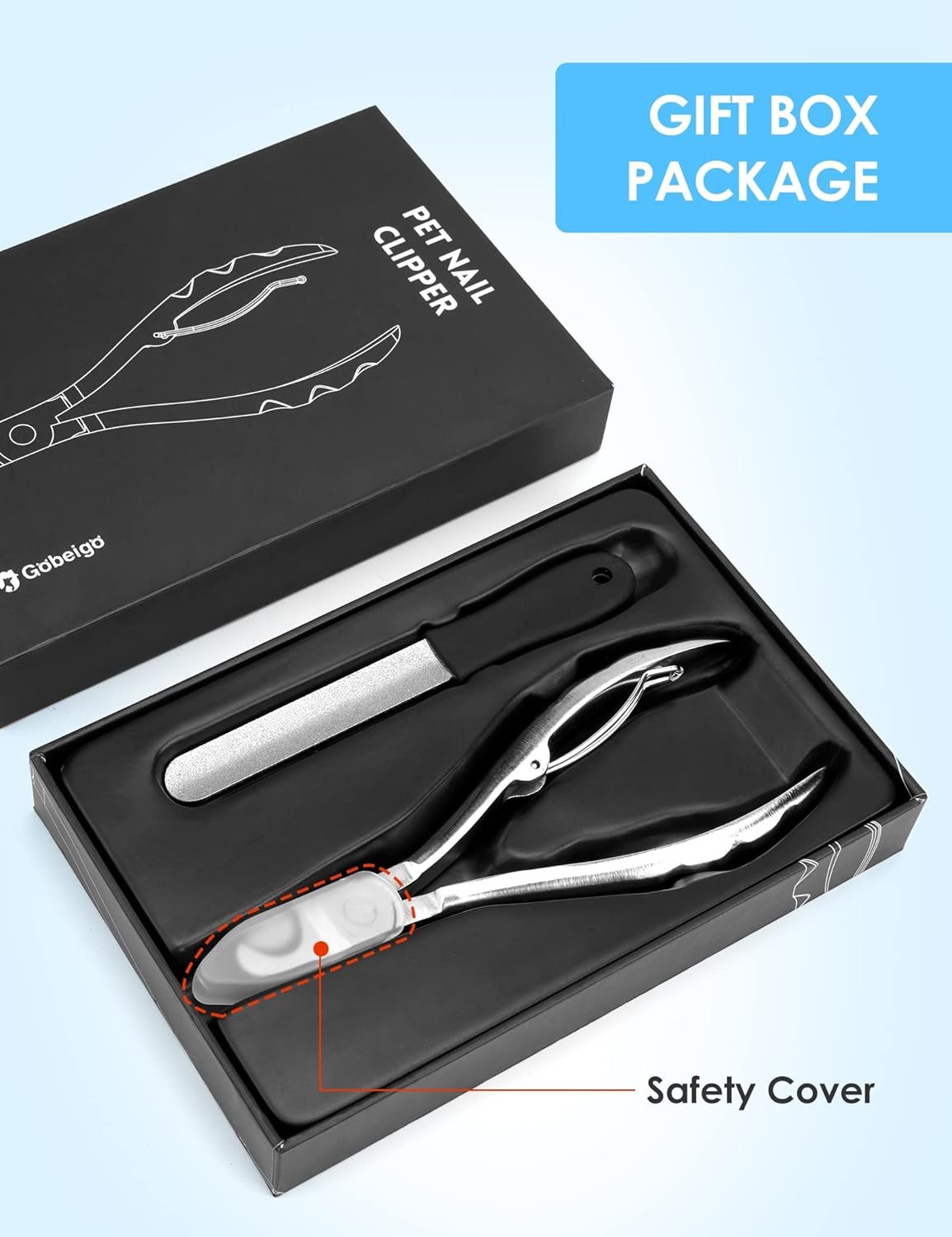 Gobeigo Heavy Duty Dog Nail Clippers – Professional Full Metal Trimmer for Large Dogs & Cats, Razor Sharp for Thick Toenails, Easy & Precise Cutting - Image 2