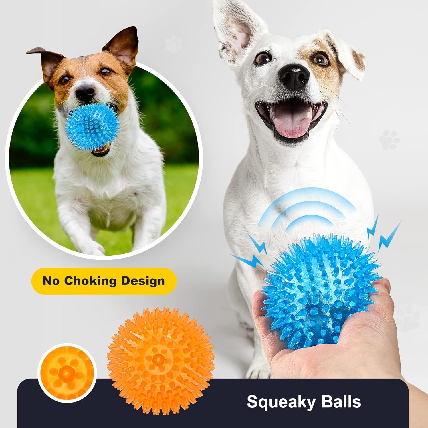 Puppy Chew Toys Six Balls for Teething, BPA Free Non-Toxic (6 Colors) - Image 4