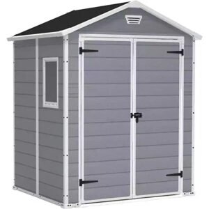 Keter 6′ x 5′ Manor Plastic Garden Storage Shed – Grey