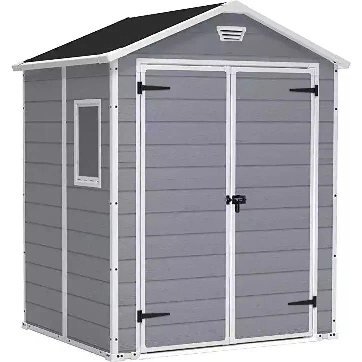 Keter 6′ x 5′ Manor Plastic Garden Storage Shed – Grey