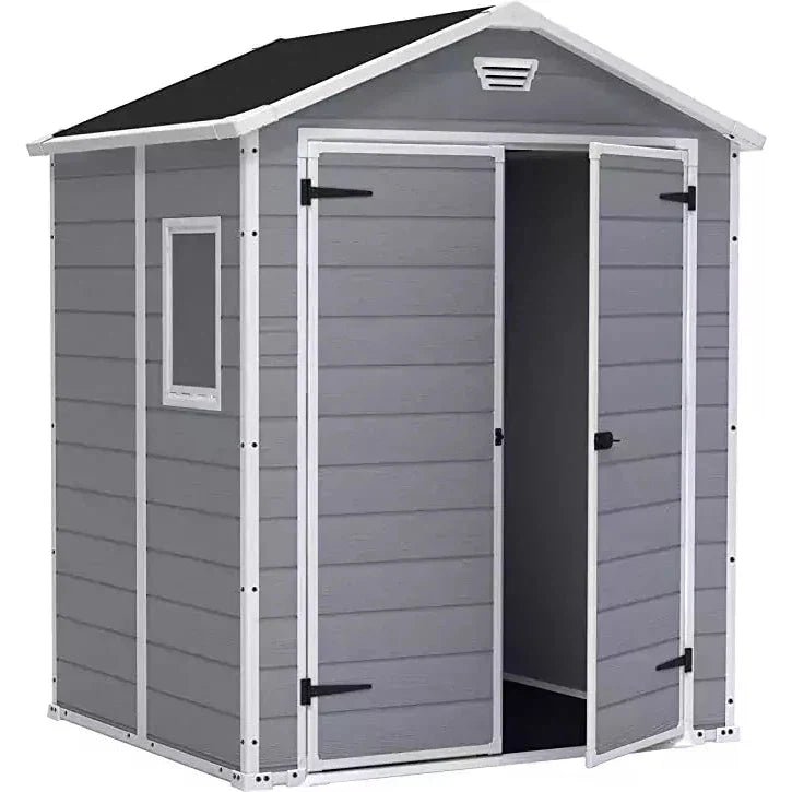 Keter 6′ x 5′ Manor Plastic Garden Storage Shed – Grey - Image 2