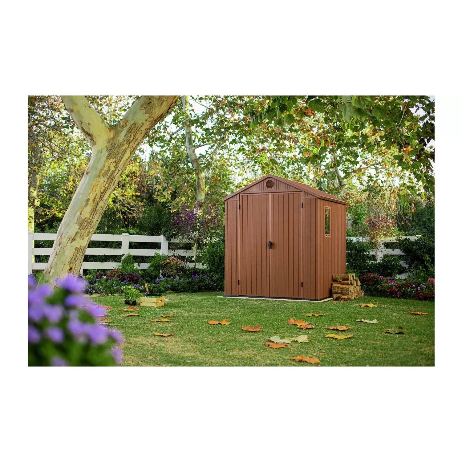 Keter 6’x6′ Darwin Heavy Duty Plastic Garden Shed – Brown - Image 3