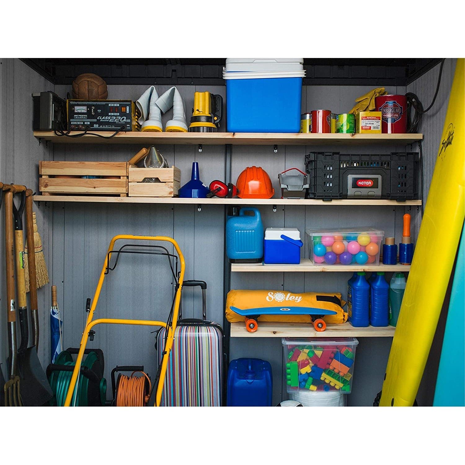 Keter 11’x 7′ Artisan Heavy Duty Plastic Pent Shed – Grey - Image 3