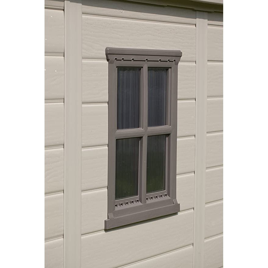 Keter 4’x6′ Factor Heavy Duty Plastic Garden Shed – Beige - Image 4