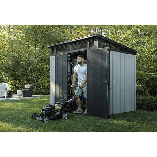 Keter 7’x 7′ Artisan Heavy Duty Plastic Pent Shed – Grey - Image 4