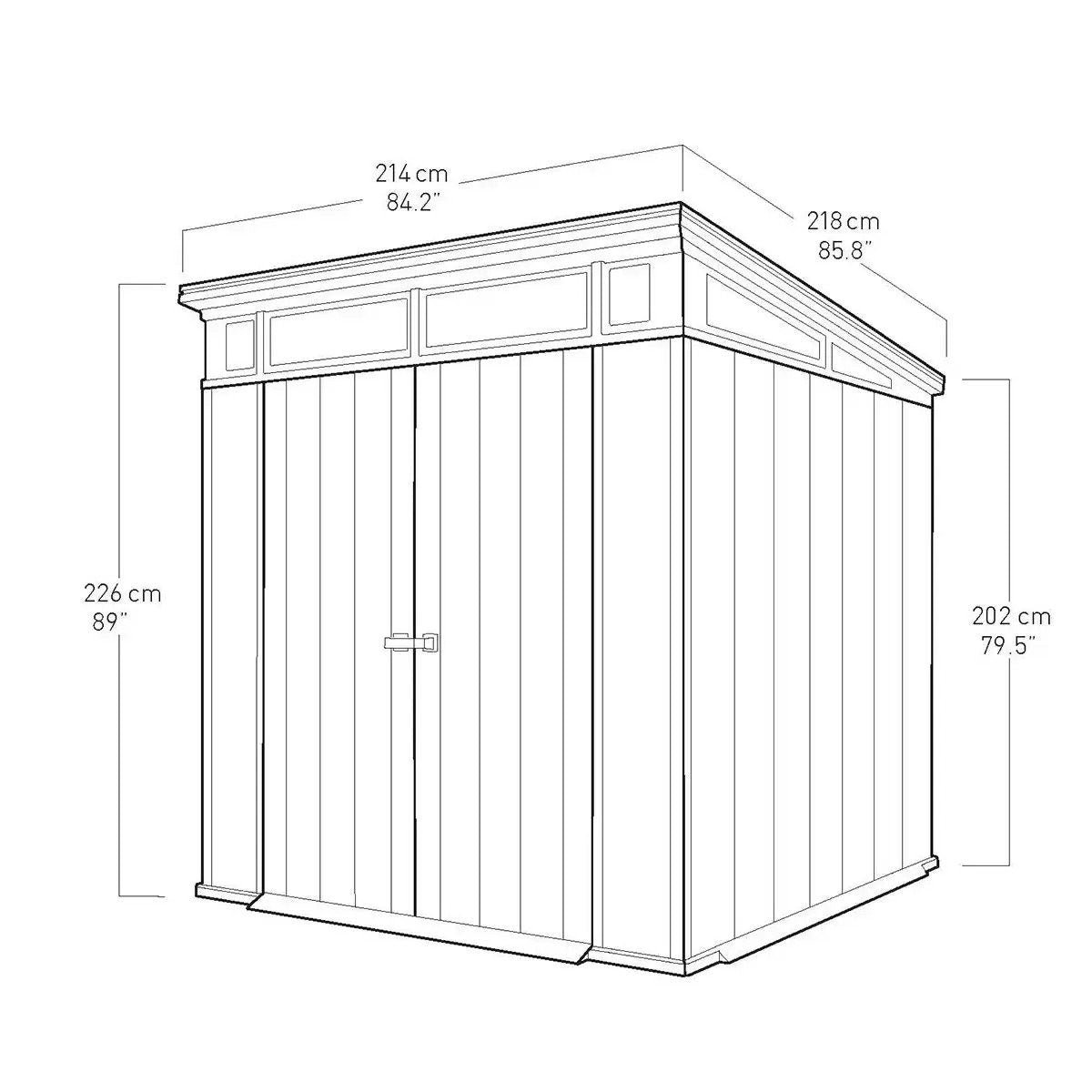 Keter 7’x 7′ Artisan Heavy Duty Plastic Pent Shed – Grey - Image 13
