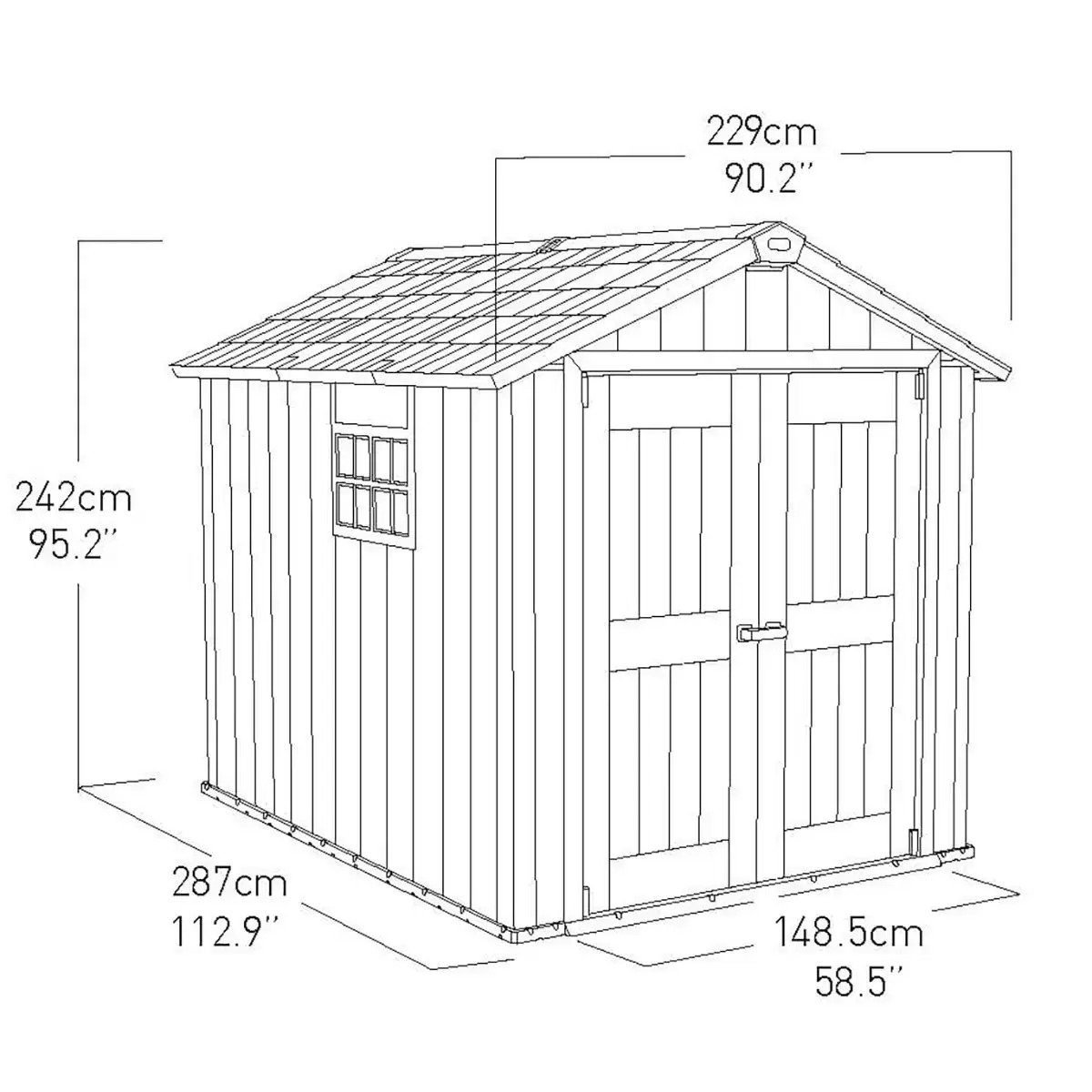 Keter 7.5′ x 9′ Oakland Heavy Duty Plastic Shed – Grey - Image 15