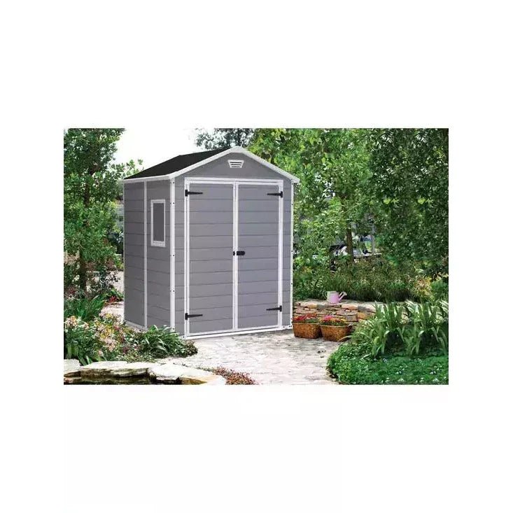 Keter 6′ x 5′ Manor Plastic Garden Storage Shed – Grey - Image 7