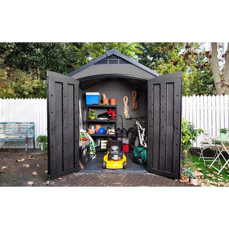 Keter 7.5’x7′ Premier Heavy Duty Plastic Shed – Grey - Image 5