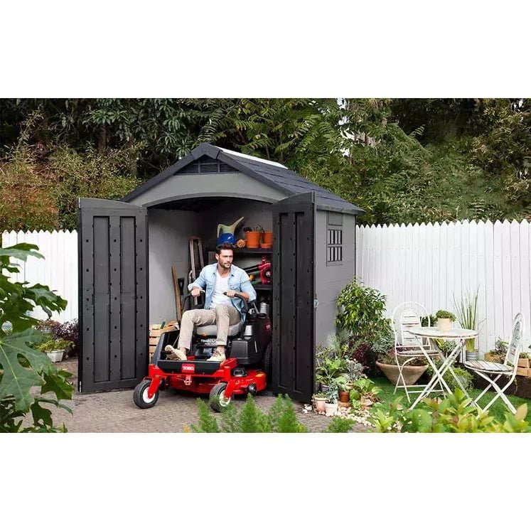 Keter 7.5’x7′ Premier Heavy Duty Plastic Shed – Grey - Image 4