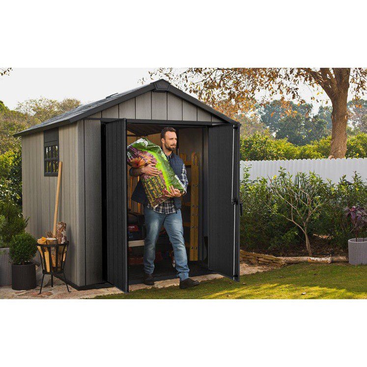 Keter 7.5′ x 9′ Oakland Heavy Duty Plastic Shed – Grey - Image 3