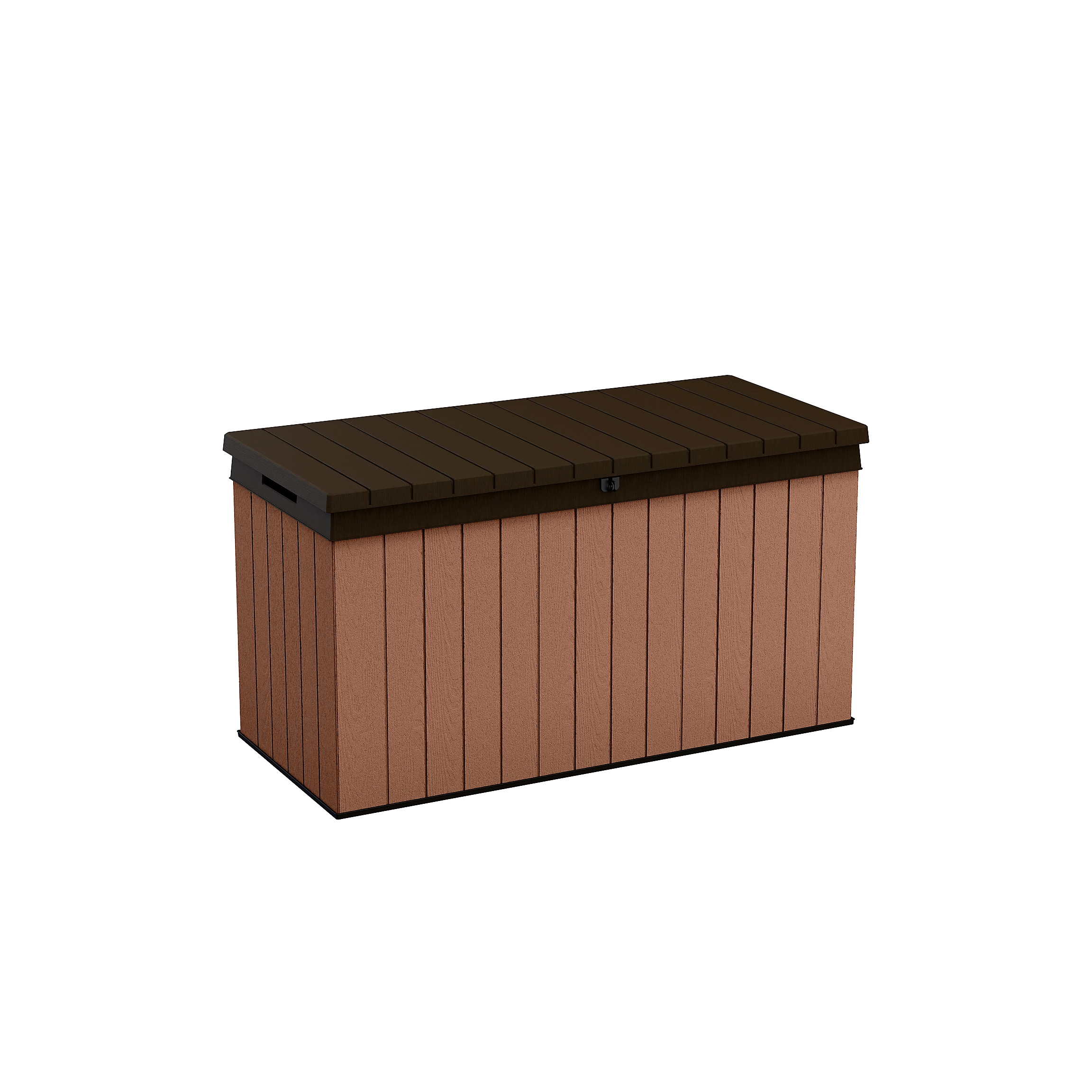 Keter Darwin Wood effect Composite 5x2 Garden storage bench box 570L - Image 2