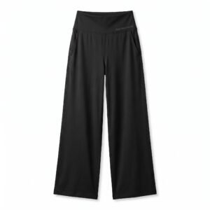 Zain Trading Inc Women's High-Waisted Wide Leg Yoga Pants – Black Lounge Trousers with Side Pockets